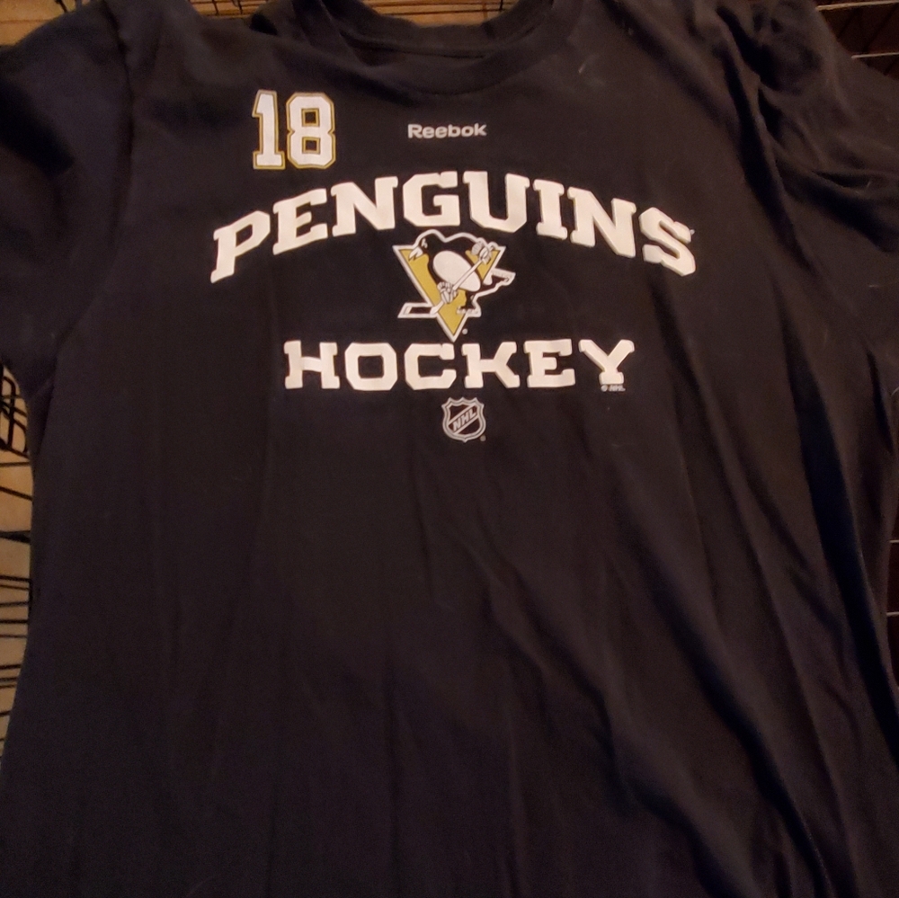 Reebok Black Penguins Hockey Tee